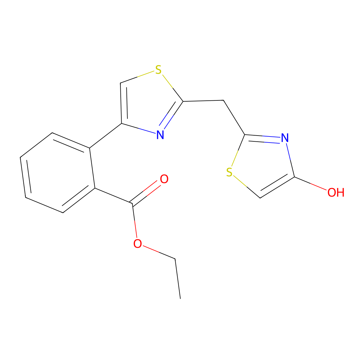 Ethyl 2-{2-[(4-hydroxy-1,3-thiazol-2-yl)methyl]-1,3-thiazol-4-yl}benzenecarboxylate molecular structure, CAS 860785-65-5