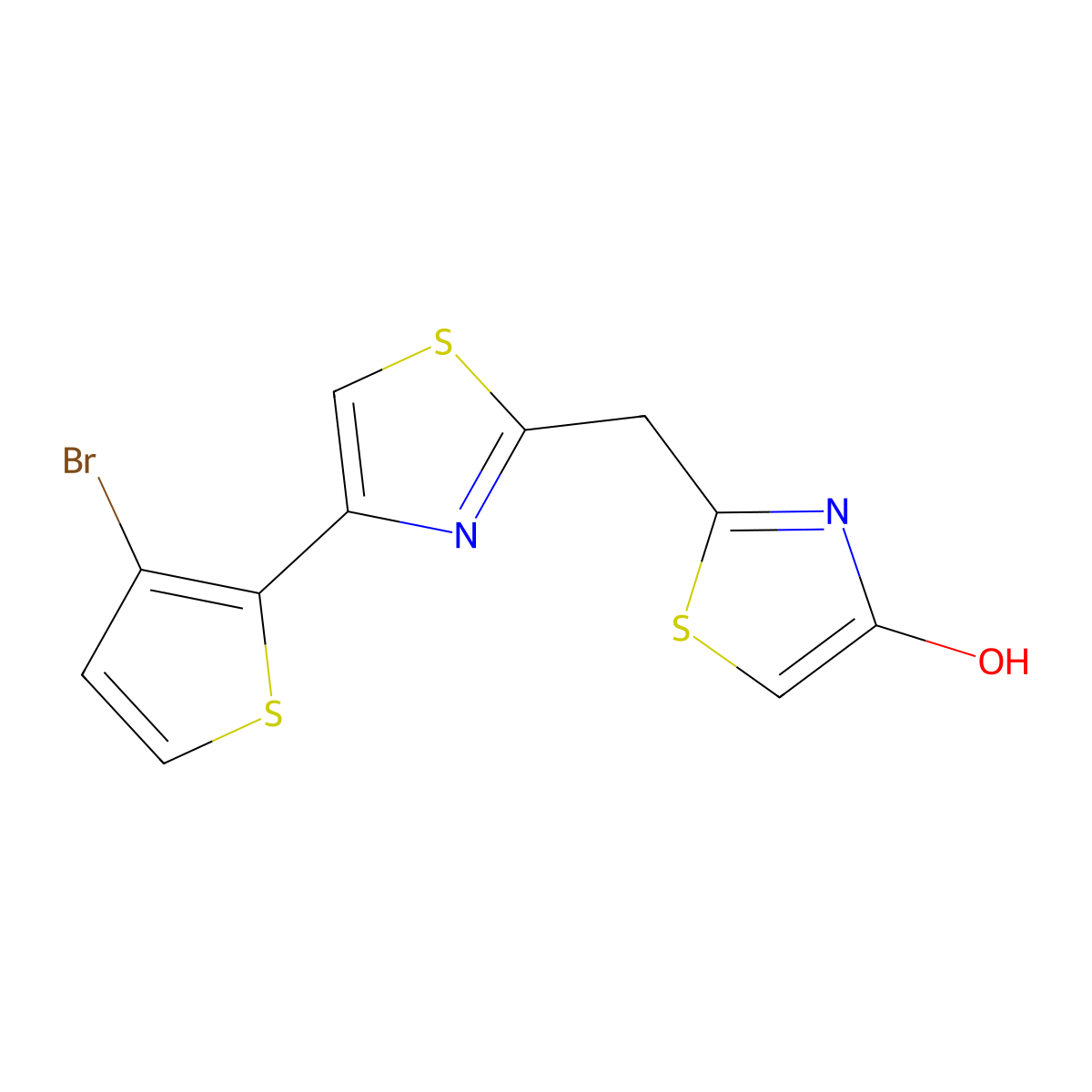 2-{[4-(3-Bromo-2-thienyl)-1,3-thiazol-2-yl]methyl}-1,3-thiazol-4-ol molecular structure, CAS 860785-66-6
