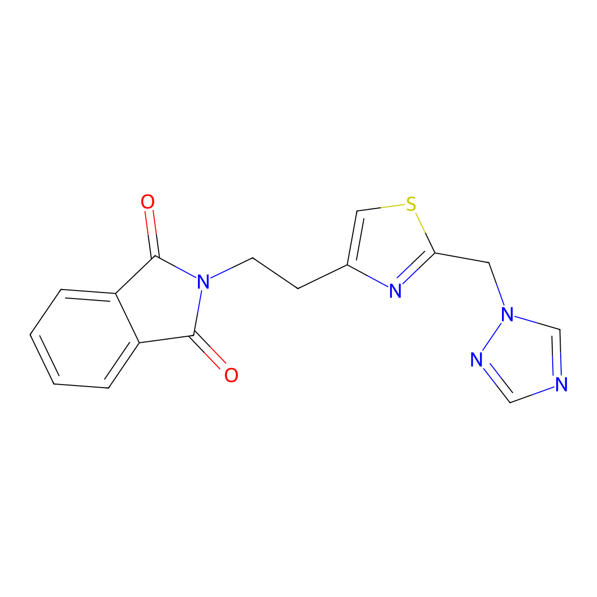2-{2-[2-(1H-1,2,4-triazol-1-ylmethyl)-1,3-thiazol-4-yl]ethyl}-1H-isoindole-1,3(2H)-dione molecular structure, CAS 860785-68-8