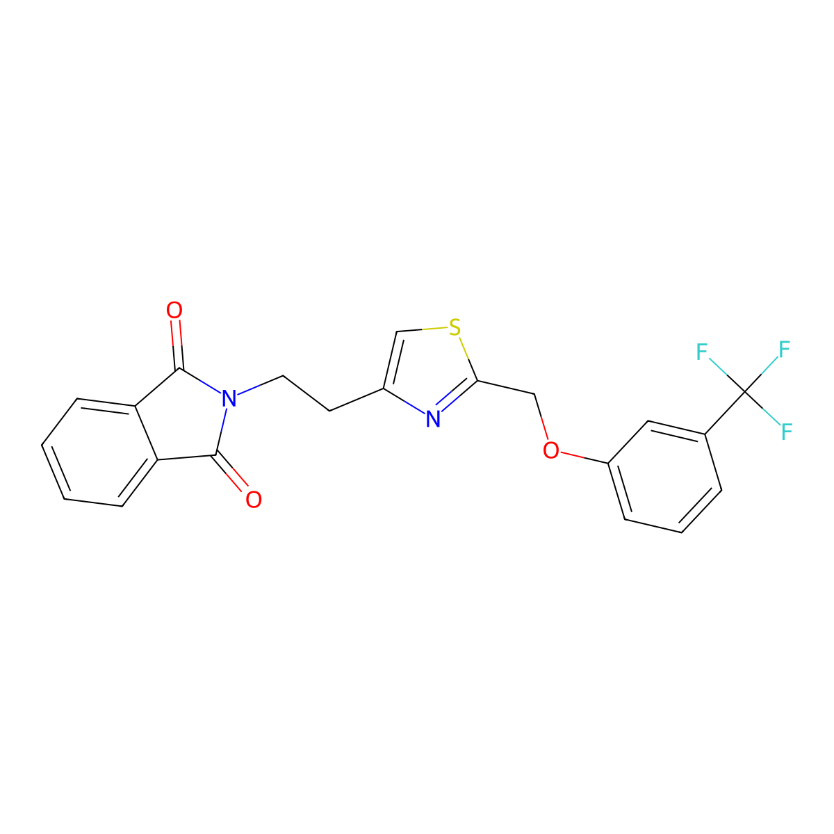 2-[2-[2-[[3-(Trifluoromethyl)phenoxy]methyl]-1,3-thiazol-4-yl]ethyl]isoindole-1,3-dione molecular structure, CAS 860785-69-9