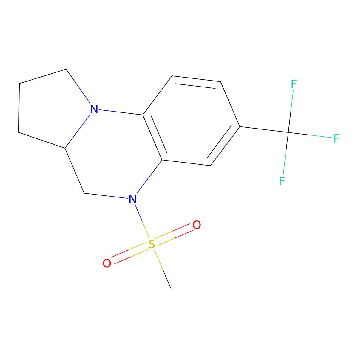 5-(Methylsulfonyl)-7-(trifluoromethyl)-1,2,3,3a,4,5-hexahydropyrrolo[1,2-a]quinoxaline molecular structure, CAS 860785-71-3