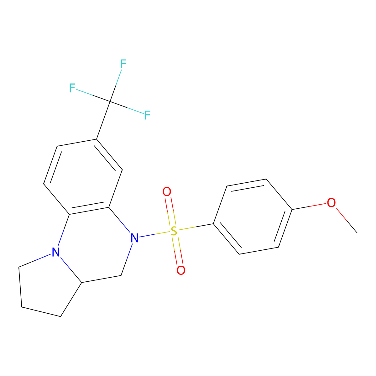 methyl 4-{[7-(trifluoromethyl)-2,3,3a,4-tetrahydropyrrolo[1,2-a]quinoxalin-5(1H)-yl]sulfonyl}phenyl ether molecular structure, CAS 860785-72-4