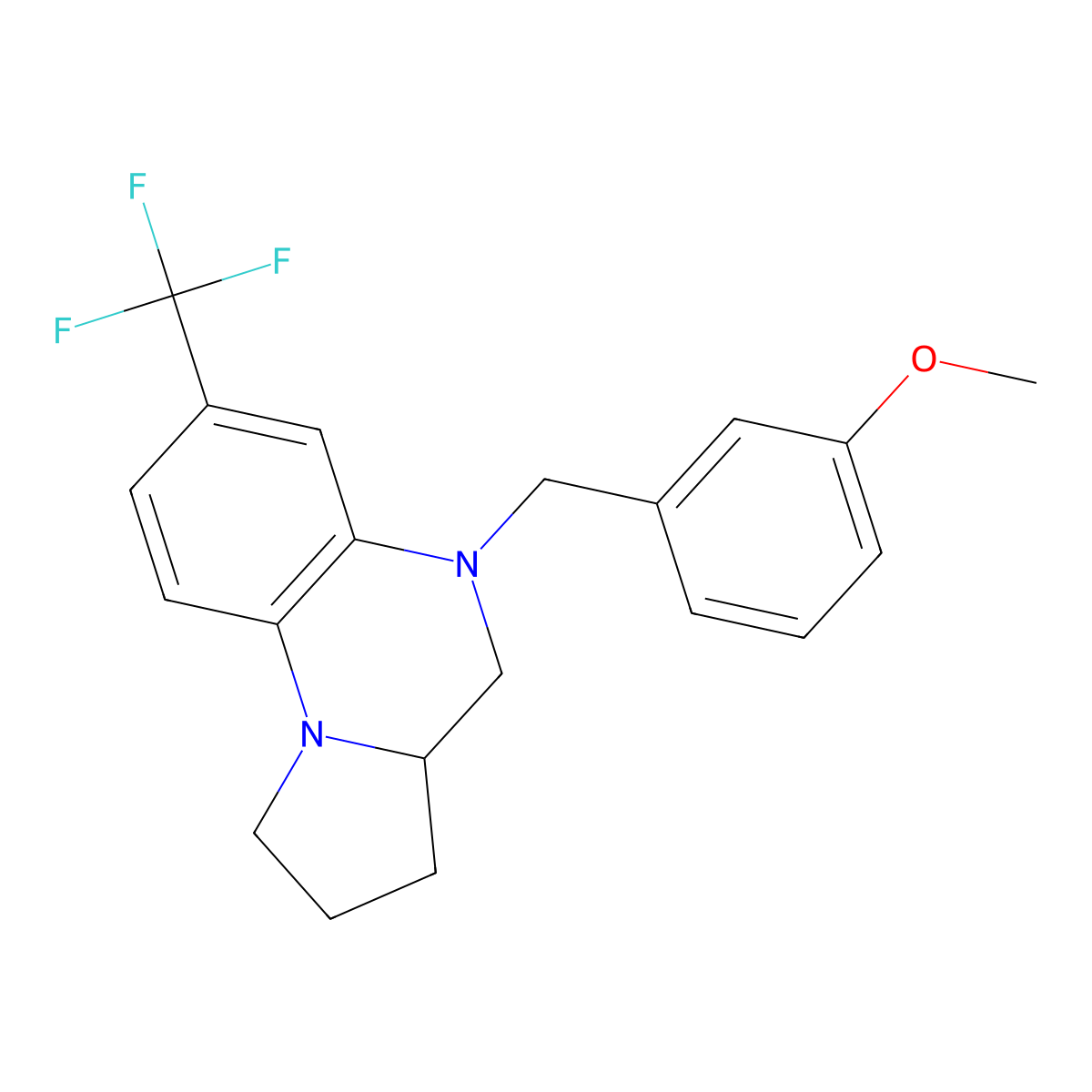 5-(3-Methoxybenzyl)-7-(trifluoromethyl)-1,2,3,3a,4,5-hexahydropyrrolo[1,2-a]quinoxaline molecular structure, CAS 860785-75-7