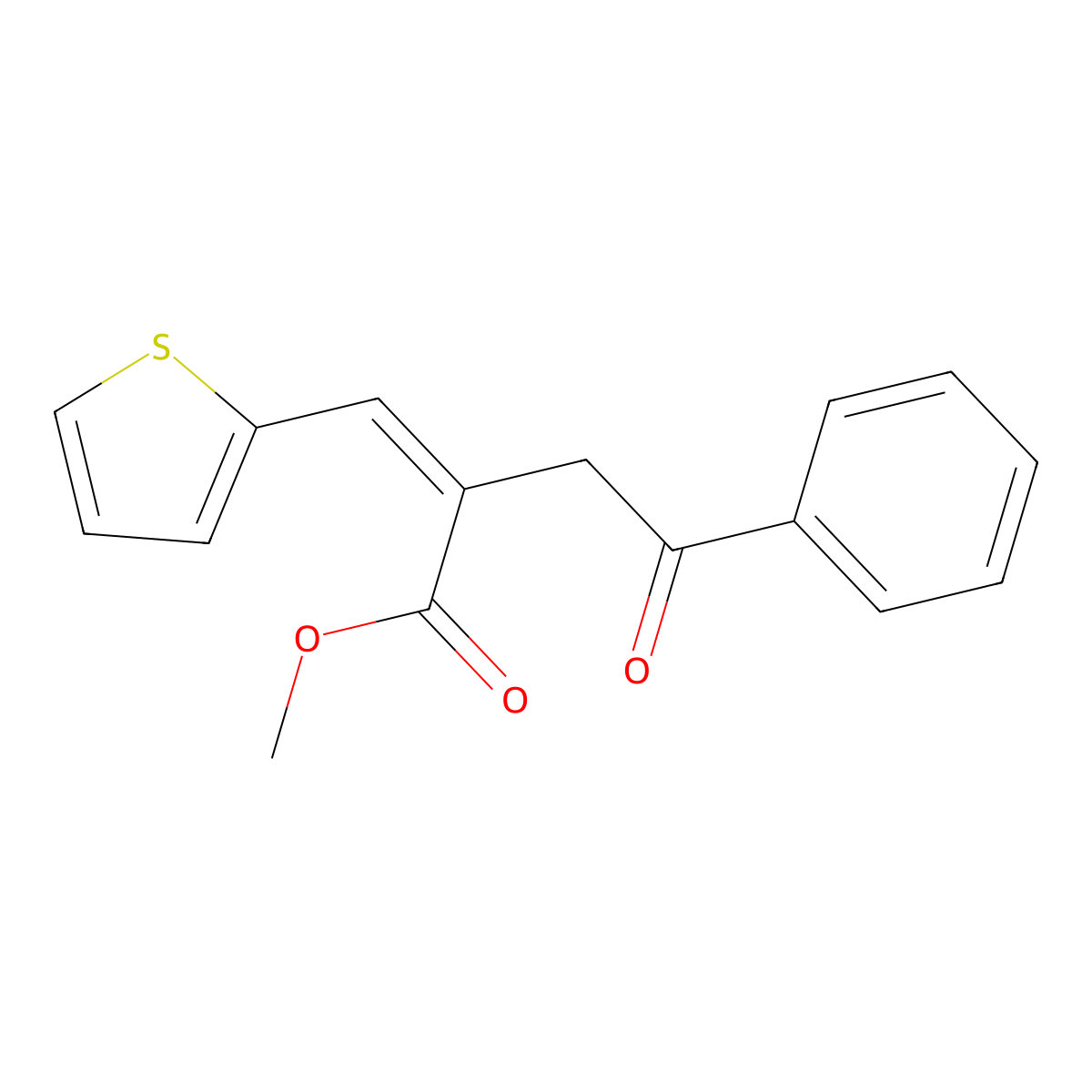 methyl (Z)-2-(2-oxo-2-phenylethyl)-3-(2-thienyl)-2-propenoate molecular structure, CAS 860785-79-1