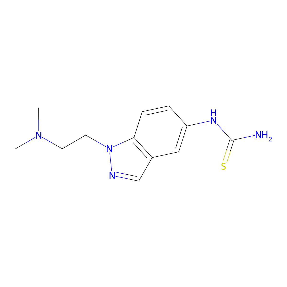 N-{1-[2-(dimethylamino)ethyl]-1H-indazol-5-yl}thiourea molecular structure, CAS 860785-95-1