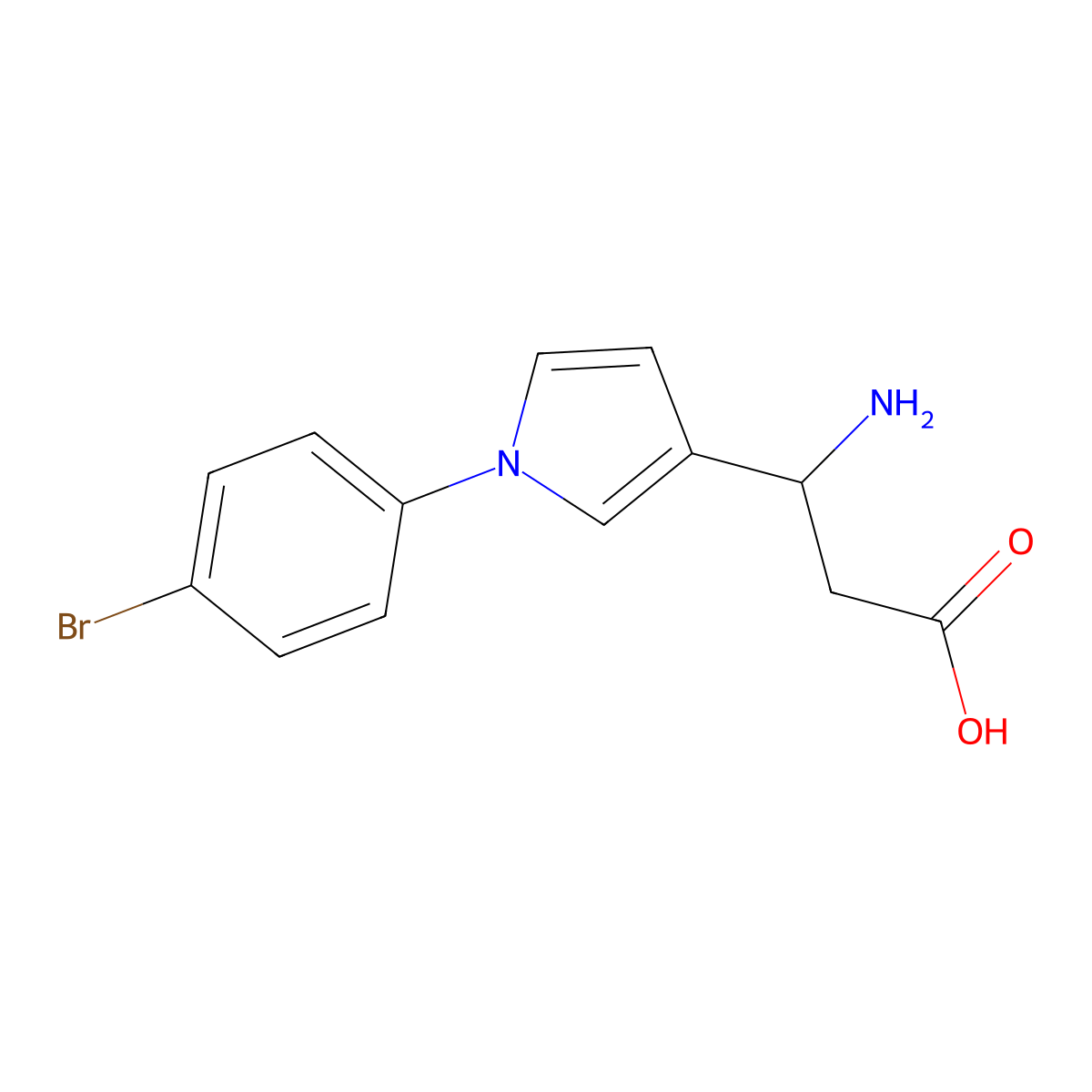 3-amino-3-[1-(4-bromophenyl)-1H-pyrrol-3-yl]propanoic acid molecular structure, CAS 860785-97-3