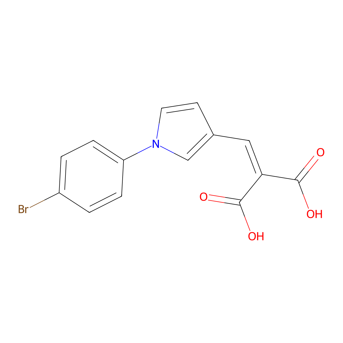 2-{[1-(4-bromophenyl)-1H-pyrrol-3-yl]methylene}malonic acid molecular structure, CAS 860785-98-4