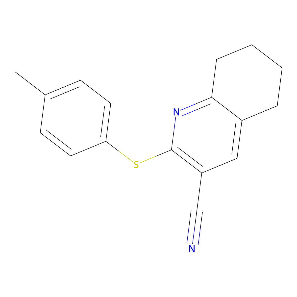 2-[(4-Methylphenyl)sulfanyl]-5,6,7,8-tetrahydro-3-quinolinecarbonitrile molecular structure, CAS 860786-03-4