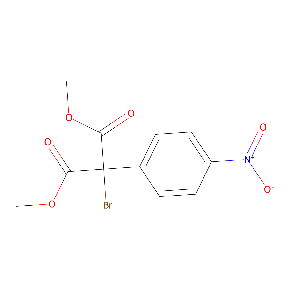 Dimethyl 2-bromo-2-(4-nitrophenyl)malonate molecular structure, CAS 860786-04-5