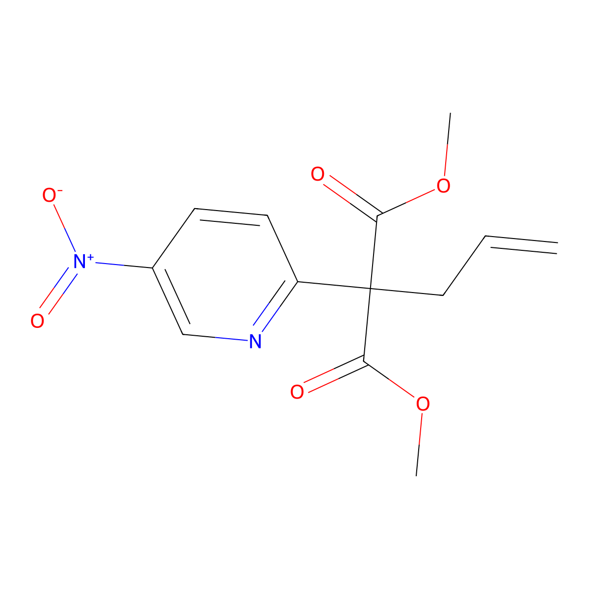 Dimethyl 2-allyl-2-(5-nitro-2-pyridinyl)malonate molecular structure, CAS 860786-06-7
