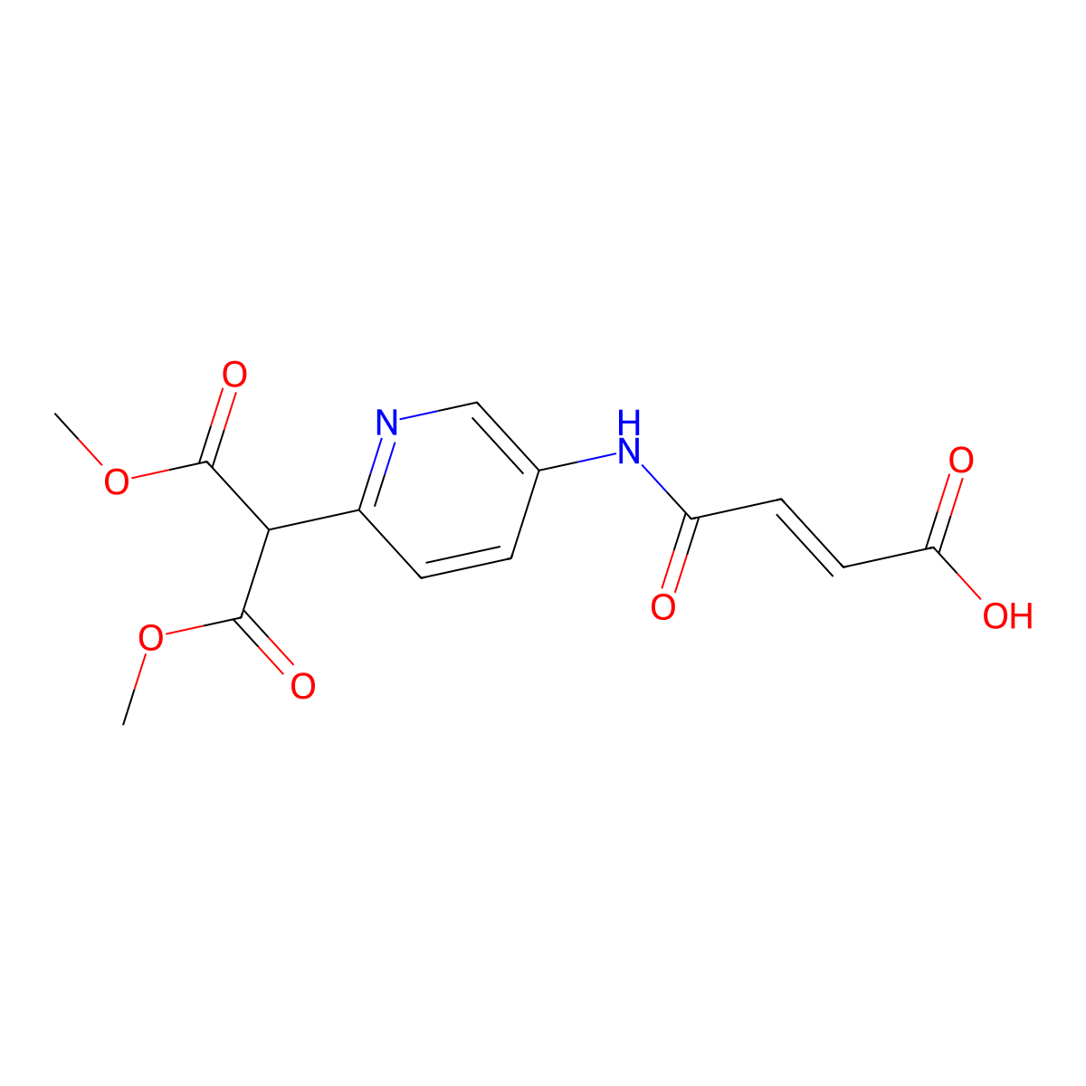 (E)-4-({6-[2-methoxy-1-(methoxycarbonyl)-2-oxoethyl]-3-pyridinyl}amino)-4-oxo-2-butenoic acid molecular structure, CAS 860786-07-8