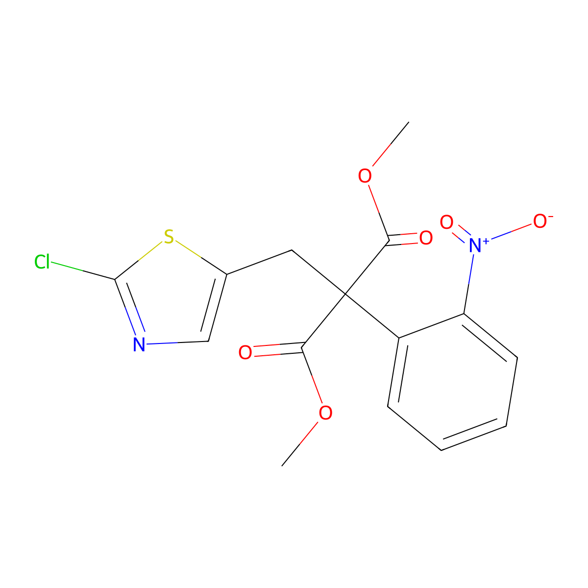 Dimethyl 2-[(2-chloro-1,3-thiazol-5-yl)methyl]-2-(2-nitrophenyl)malonate molecular structure, CAS 860786-11-4