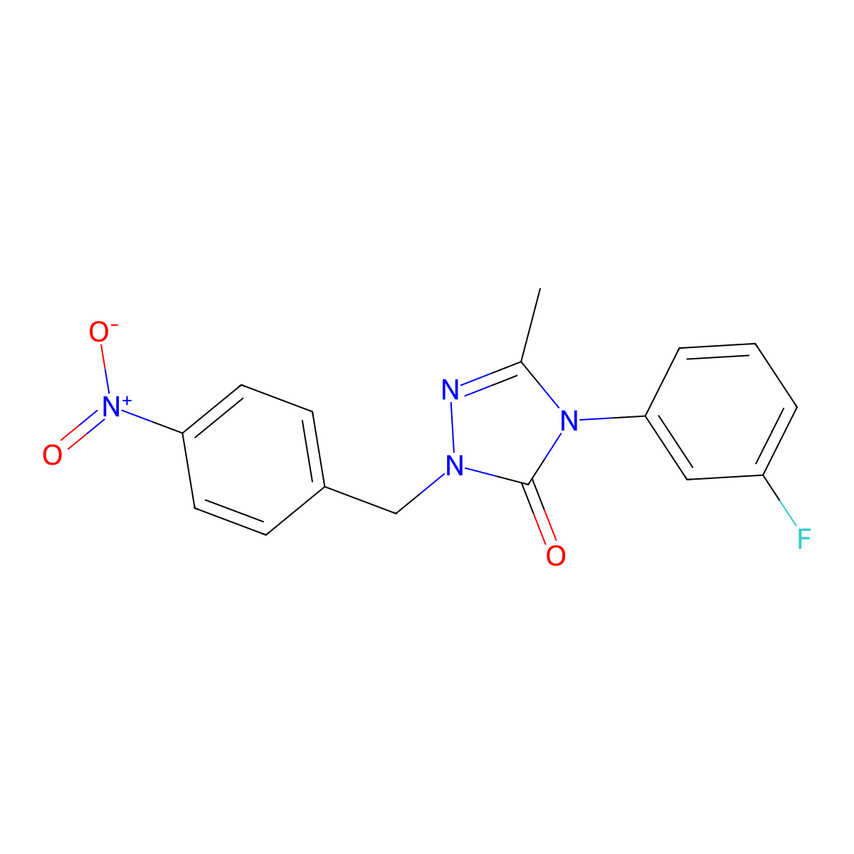 4-(3-fluorophenyl)-5-methyl-2-(4-nitrobenzyl)-2,4-dihydro-3H-1,2,4-triazol-3-one molecular structure, CAS 860786-12-5