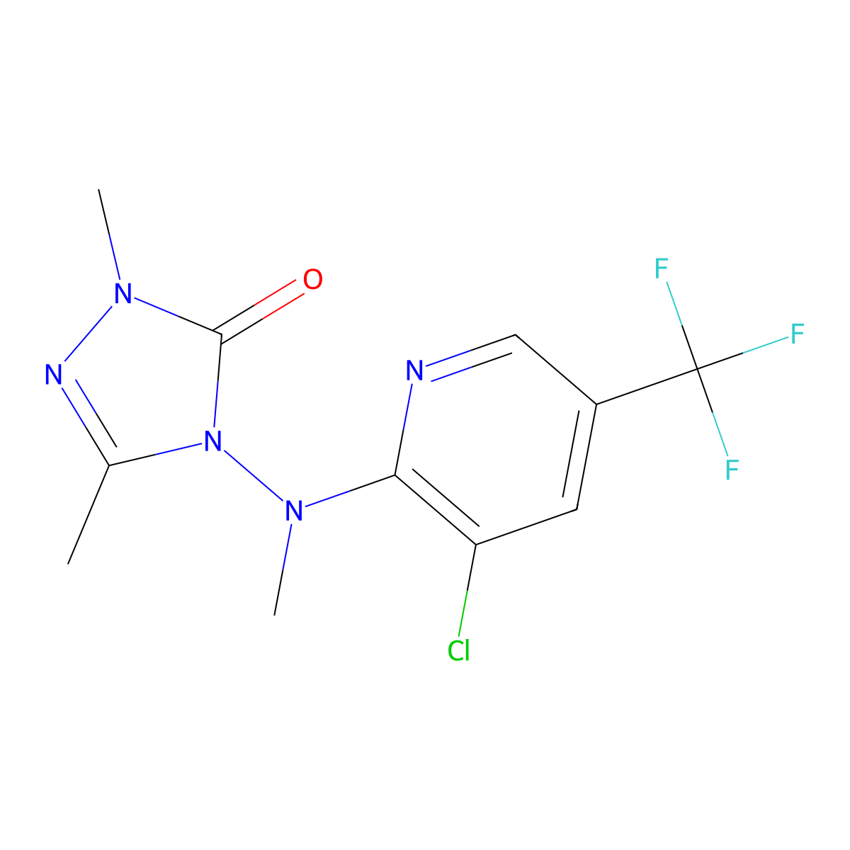 4-[[3-chloro-5-(trifluoromethyl)-2-pyridinyl](methyl)amino]-2,5-dimethyl-2,4-dihydro-3H-1,2,4-triazol-3-one molecular structure, CAS 860786-16-9