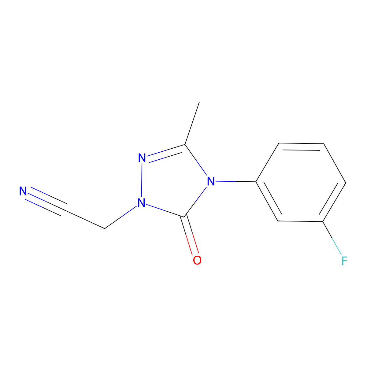 2-[4-(3-fluorophenyl)-3-methyl-5-oxo-4,5-dihydro-1H-1,2,4-triazol-1-yl]acetonitrile molecular structure, CAS 860786-21-6