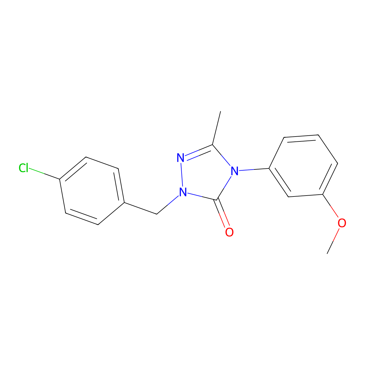 2-(4-chlorobenzyl)-4-(3-methoxyphenyl)-5-methyl-2,4-dihydro-3H-1,2,4-triazol-3-one molecular structure, CAS 860786-23-8