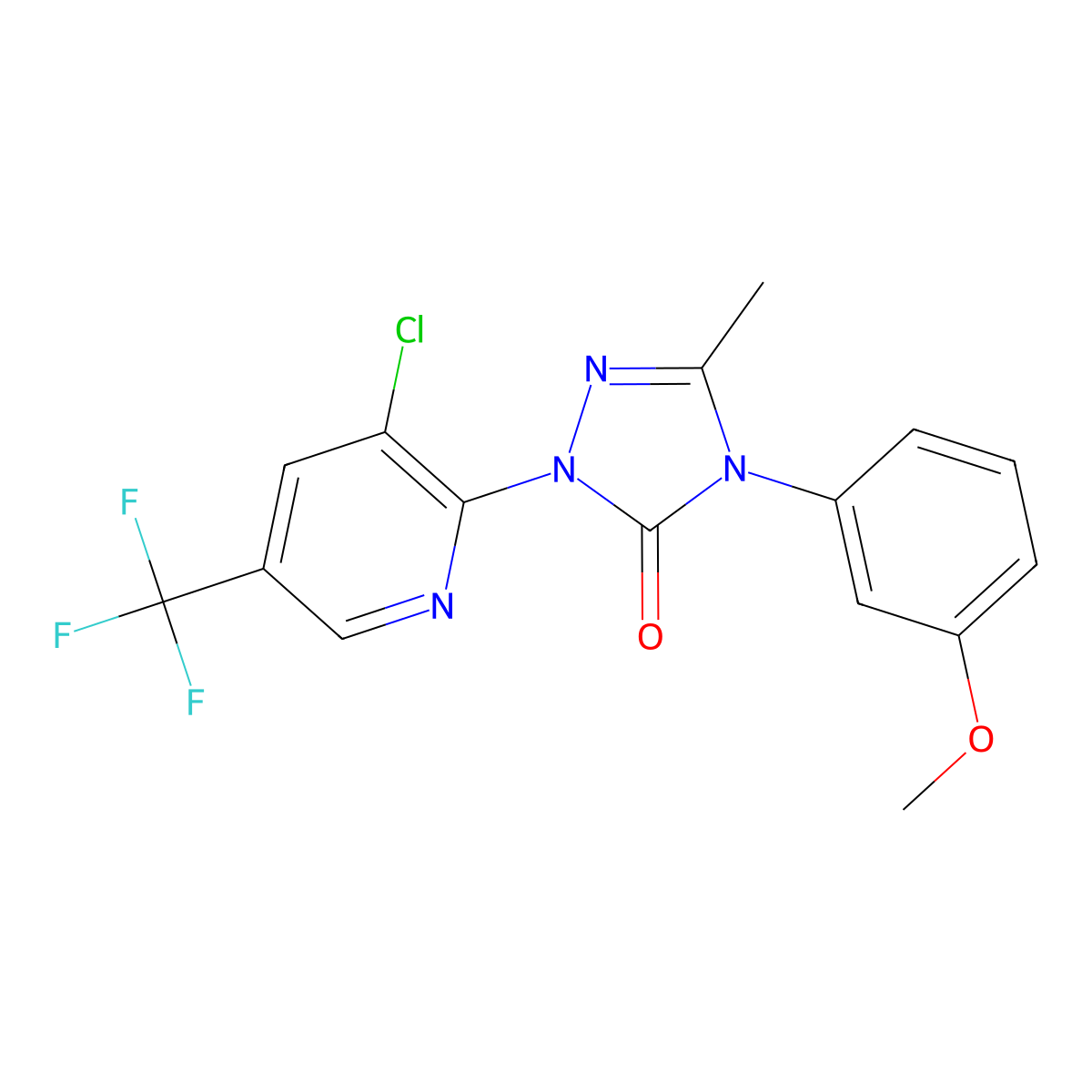 2-[3-Chloro-5-(trifluoromethyl)pyridin-2-yl]-4-(3-methoxyphenyl)-5-methyl-1,2,4-triazol-3-one molecular structure, CAS 860786-24-9