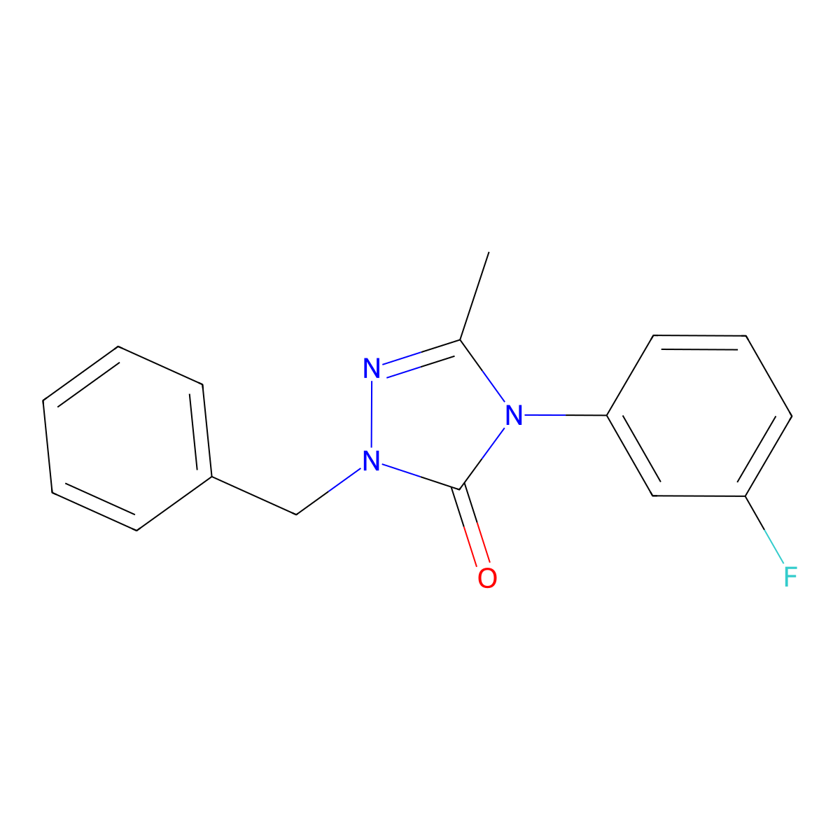 2-Benzyl-4-(3-fluorophenyl)-5-methyl-1,2,4-triazol-3-one molecular structure, CAS 860786-31-8