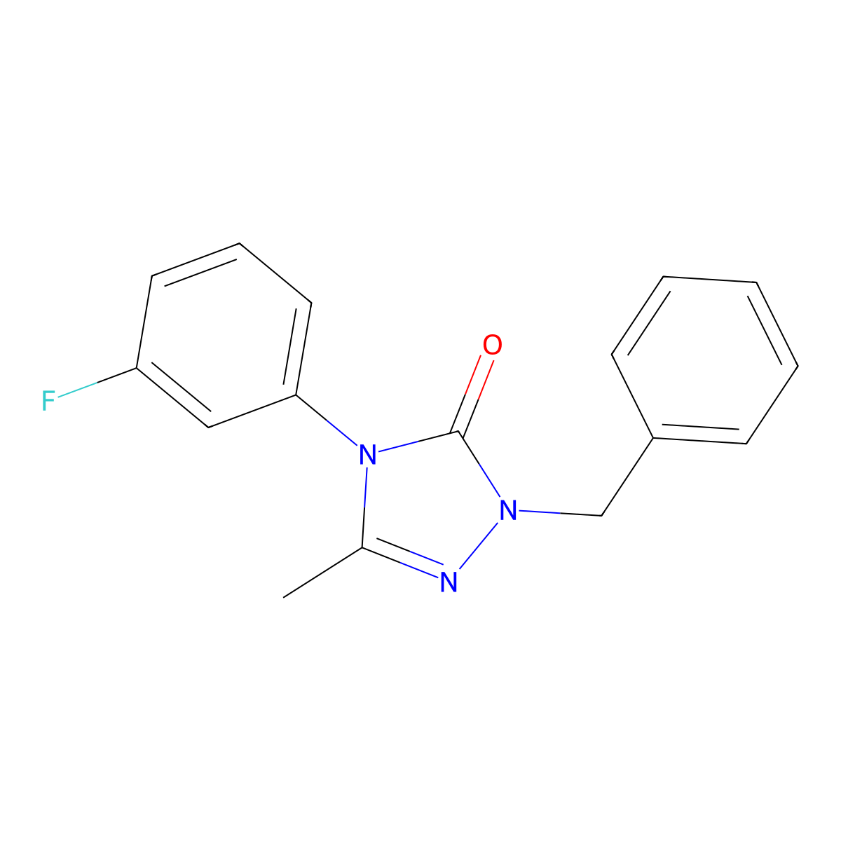 2-Benzyl-4-(3-fluorophenyl)-5-methyl-1,2,4-triazol-3-one molecular structure, CAS 860786-31-8