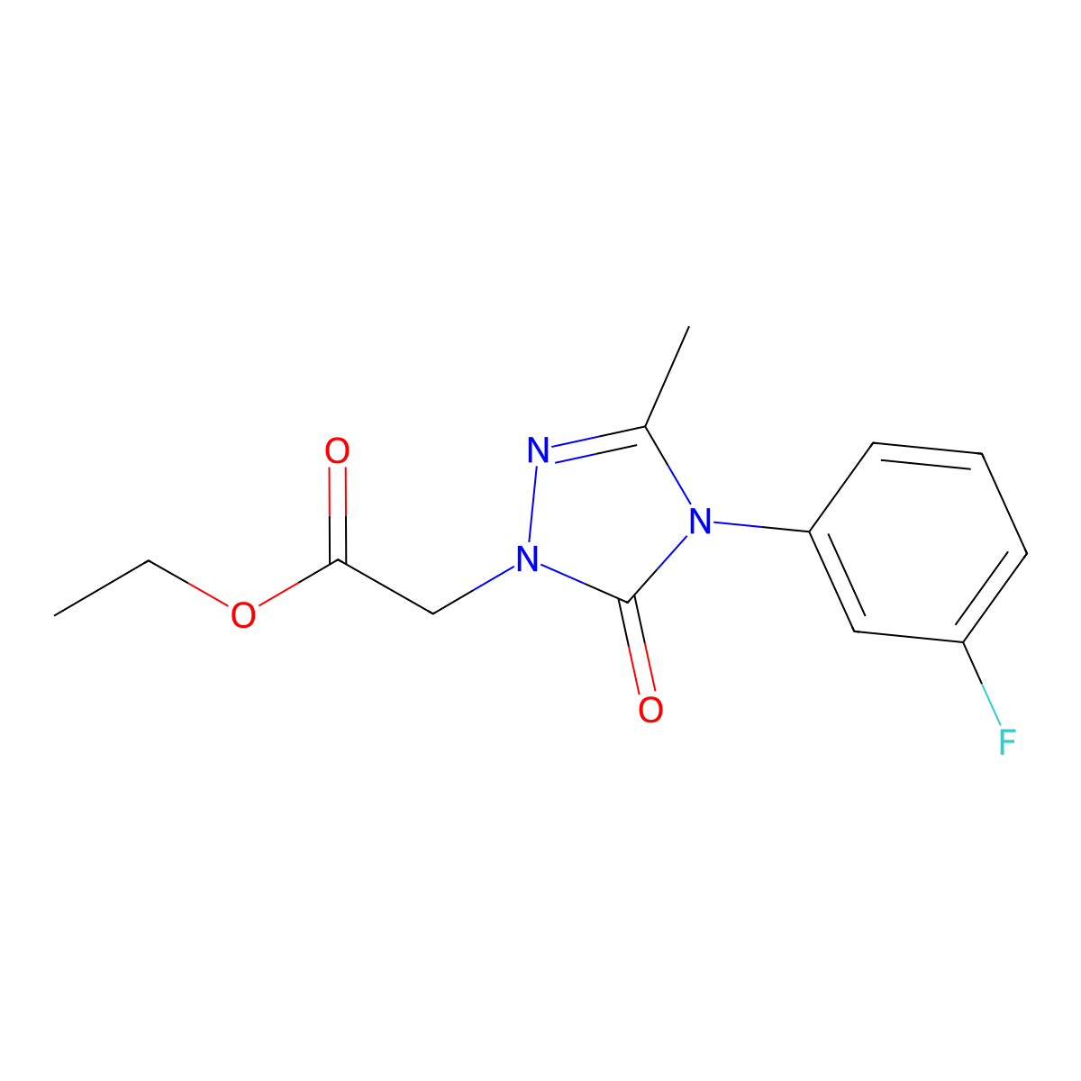 ethyl 2-[4-(3-fluorophenyl)-3-methyl-5-oxo-4,5-dihydro-1H-1,2,4-triazol-1-yl]acetate molecular structure, CAS 860786-32-9