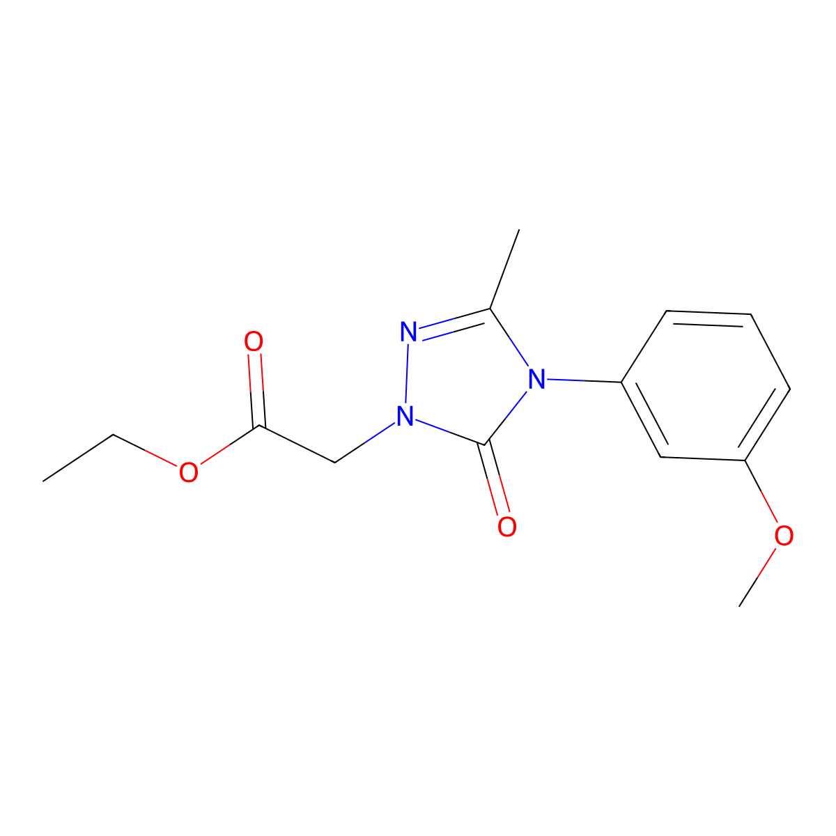 ethyl 2-[4-(3-methoxyphenyl)-3-methyl-5-oxo-4,5-dihydro-1H-1,2,4-triazol-1-yl]acetate molecular structure, CAS 860786-33-0