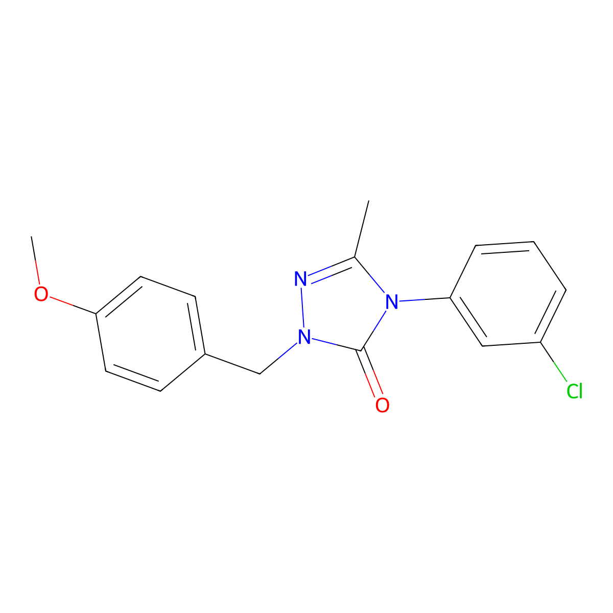 4-(3-chlorophenyl)-2-(4-methoxybenzyl)-5-methyl-2,4-dihydro-3H-1,2,4-triazol-3-one molecular structure, CAS 860786-37-4
