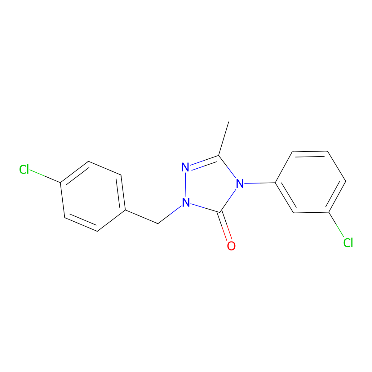 2-(4-chlorobenzyl)-4-(3-chlorophenyl)-5-methyl-2,4-dihydro-3H-1,2,4-triazol-3-one molecular structure, CAS 860786-39-6