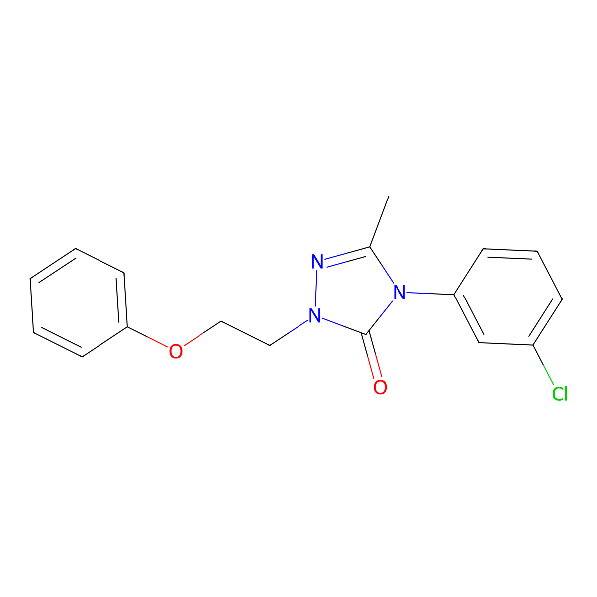 4-(3-chlorophenyl)-5-methyl-2-(2-phenoxyethyl)-2,4-dihydro-3H-1,2,4-triazol-3-one molecular structure, CAS 860786-41-0