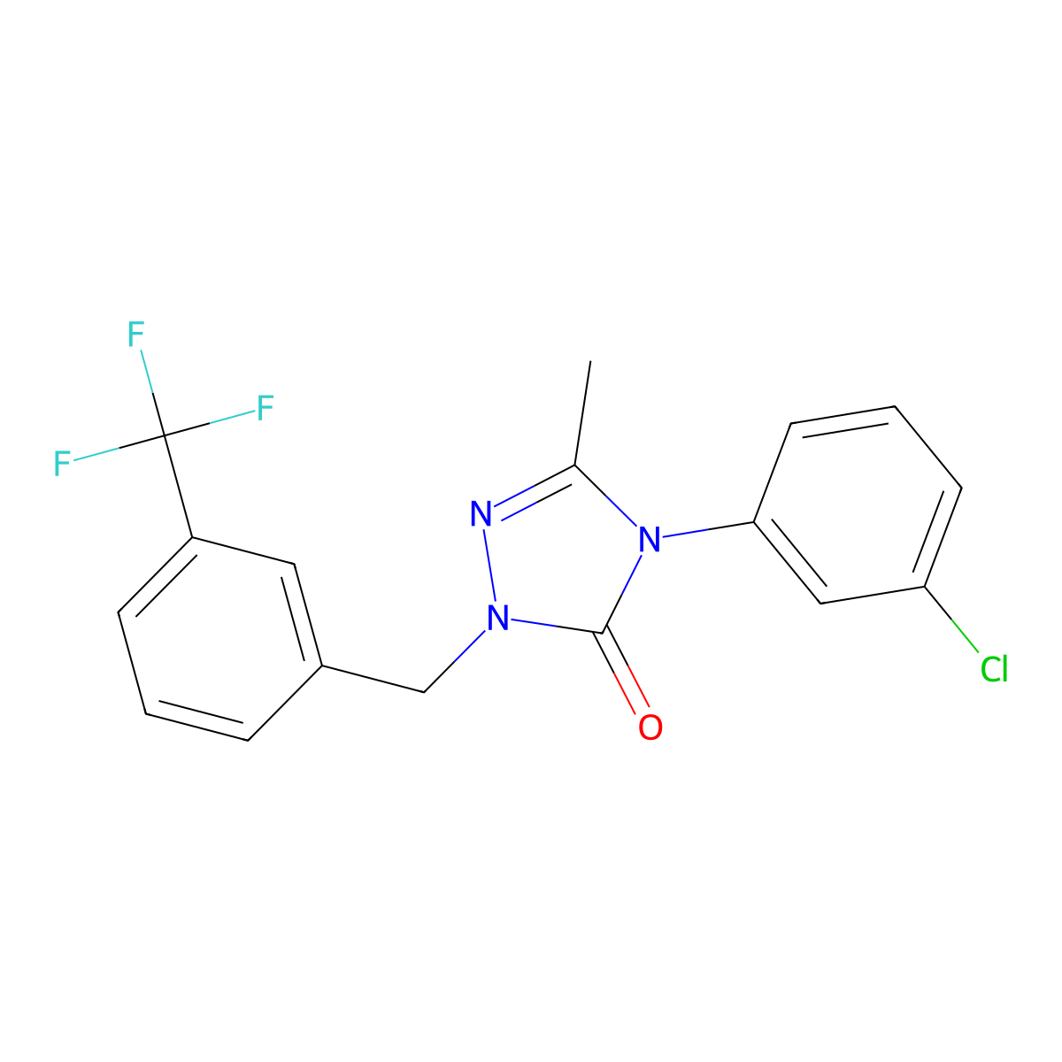 4-(3-chlorophenyl)-5-methyl-2-[3-(trifluoromethyl)benzyl]-2,4-dihydro-3H-1,2,4-triazol-3-one molecular structure, CAS 860786-42-1