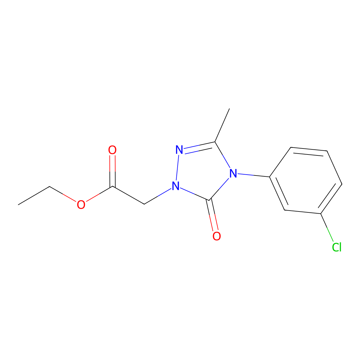 ethyl 2-[4-(3-chlorophenyl)-3-methyl-5-oxo-4,5-dihydro-1H-1,2,4-triazol-1-yl]acetate molecular structure, CAS 860786-50-1