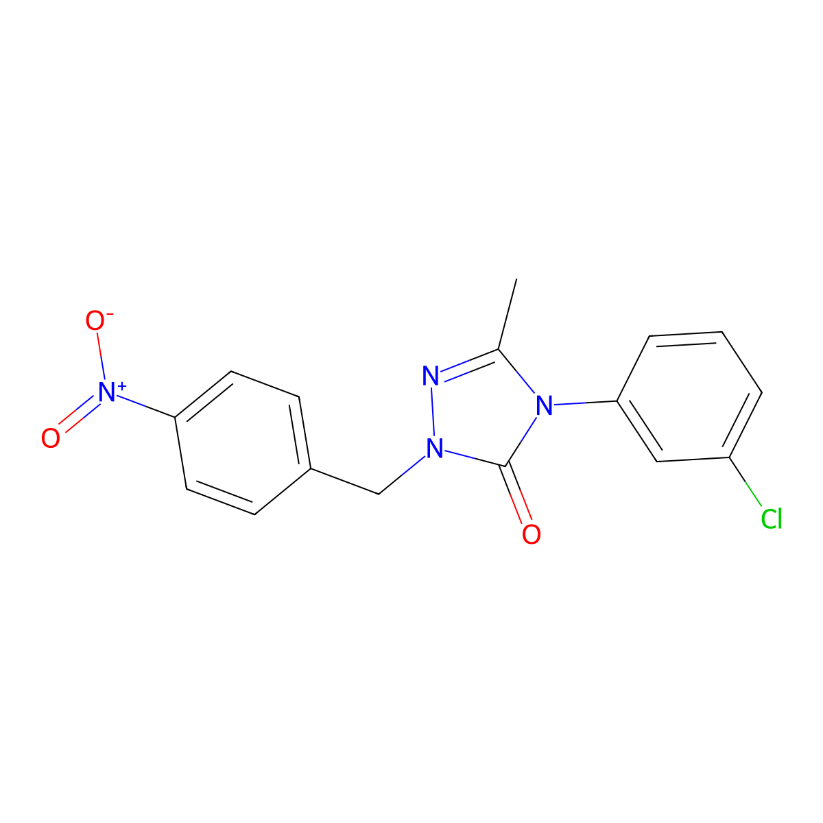 4-(3-chlorophenyl)-5-methyl-2-(4-nitrobenzyl)-2,4-dihydro-3H-1,2,4-triazol-3-one molecular structure, CAS 860786-51-2