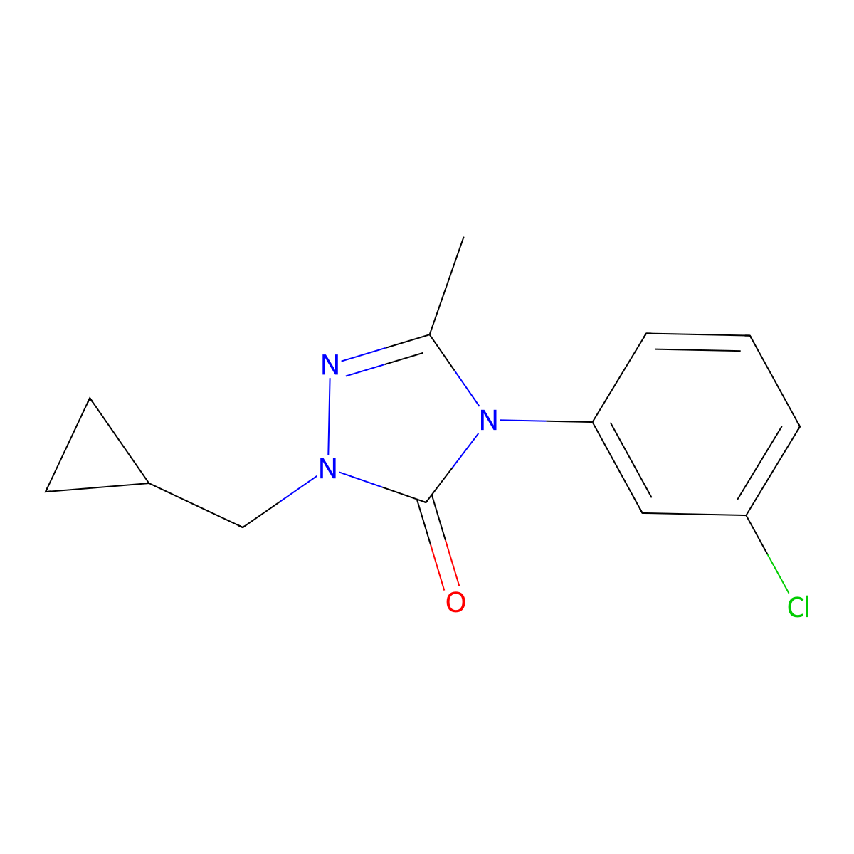4-(3-Chlorophenyl)-2-(cyclopropylmethyl)-2,4-dihydro-5-methyl-3H-1,2,4-triazol-3-one molecular structure, CAS 860786-52-3