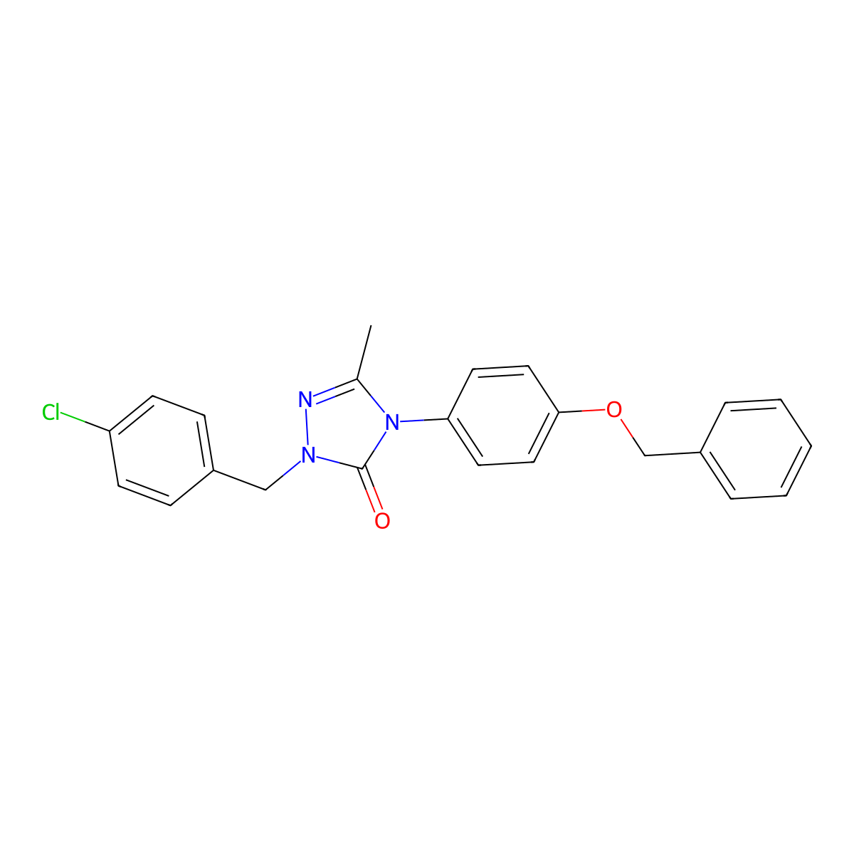 4-[4-(benzyloxy)phenyl]-2-(4-chlorobenzyl)-5-methyl-2,4-dihydro-3H-1,2,4-triazol-3-one molecular structure, CAS 860786-56-7