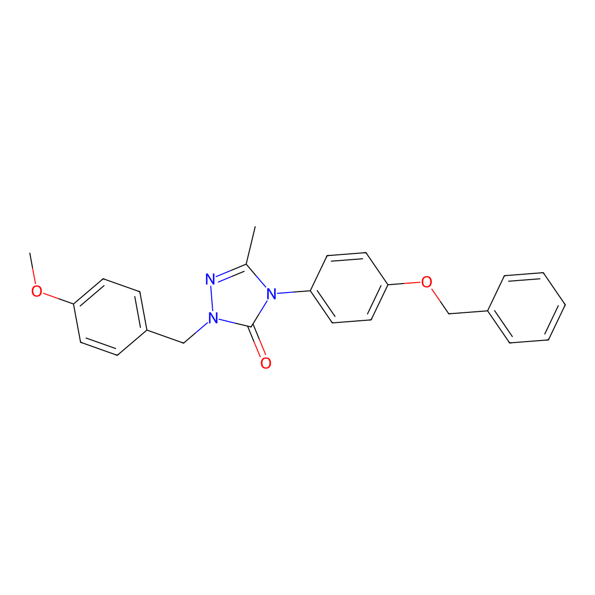 4-[4-(benzyloxy)phenyl]-2-(4-methoxybenzyl)-5-methyl-2,4-dihydro-3H-1,2,4-triazol-3-one molecular structure, CAS 860786-57-8