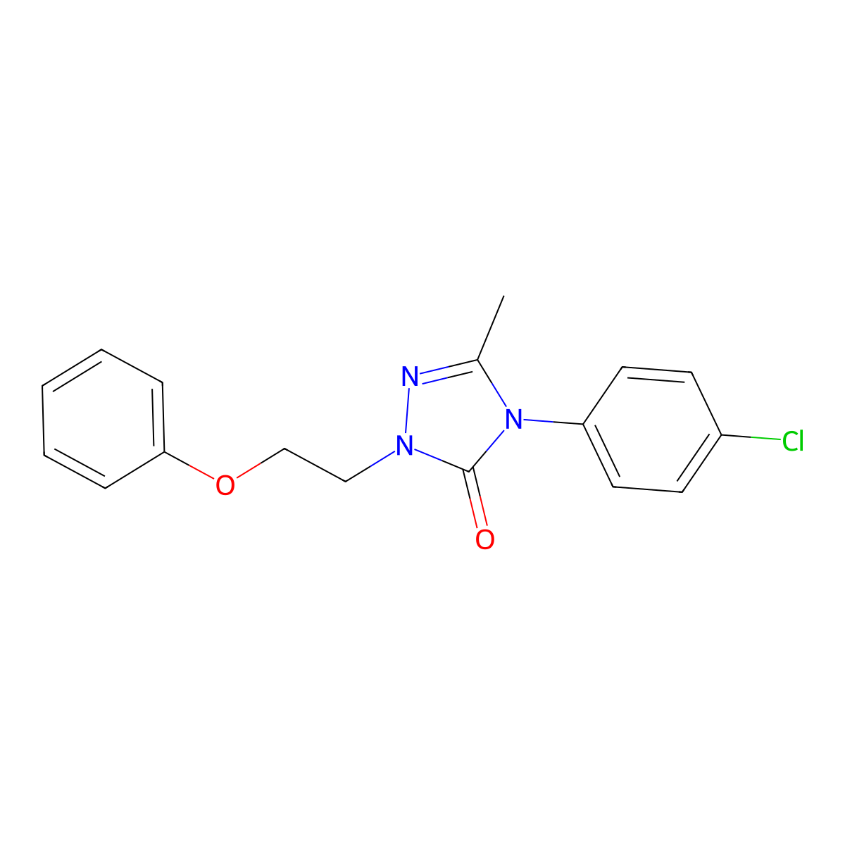 4-(4-chlorophenyl)-5-methyl-2-(2-phenoxyethyl)-2,4-dihydro-3H-1,2,4-triazol-3-one molecular structure, CAS 860786-58-9