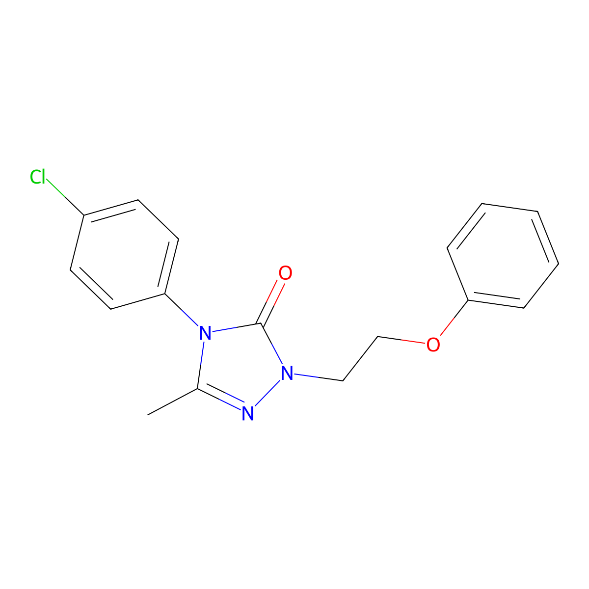 4-(4-chlorophenyl)-5-methyl-2-(2-phenoxyethyl)-2,4-dihydro-3H-1,2,4-triazol-3-one molecular structure, CAS 860786-58-9