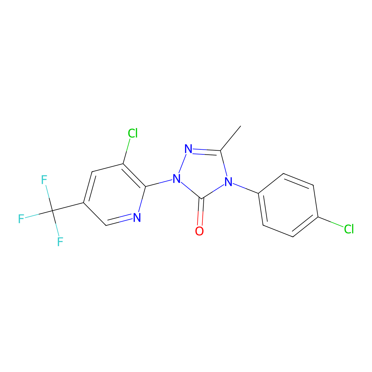 4-(4-chlorophenyl)-2-[3-chloro-5-(trifluoromethyl)-2-pyridinyl]-5-methyl-2,4-dihydro-3H-1,2,4-triazol-3-one molecular structure, CAS 860786-59-0
