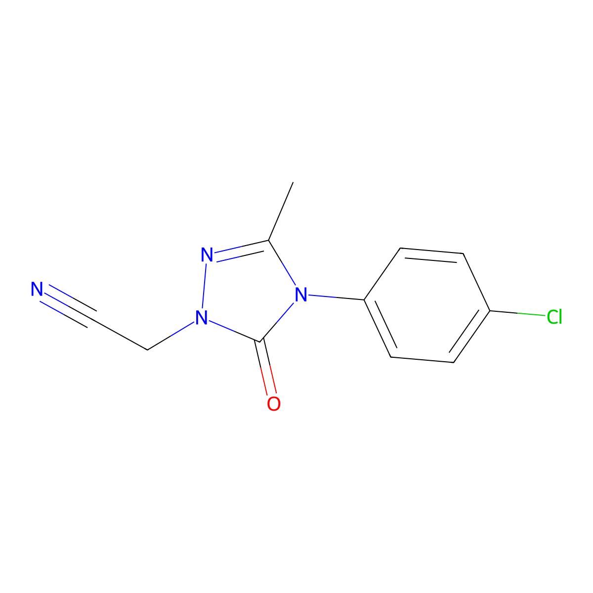 2-[4-(4-chlorophenyl)-3-methyl-5-oxo-4,5-dihydro-1H-1,2,4-triazol-1-yl]acetonitrile molecular structure, CAS 860786-60-3