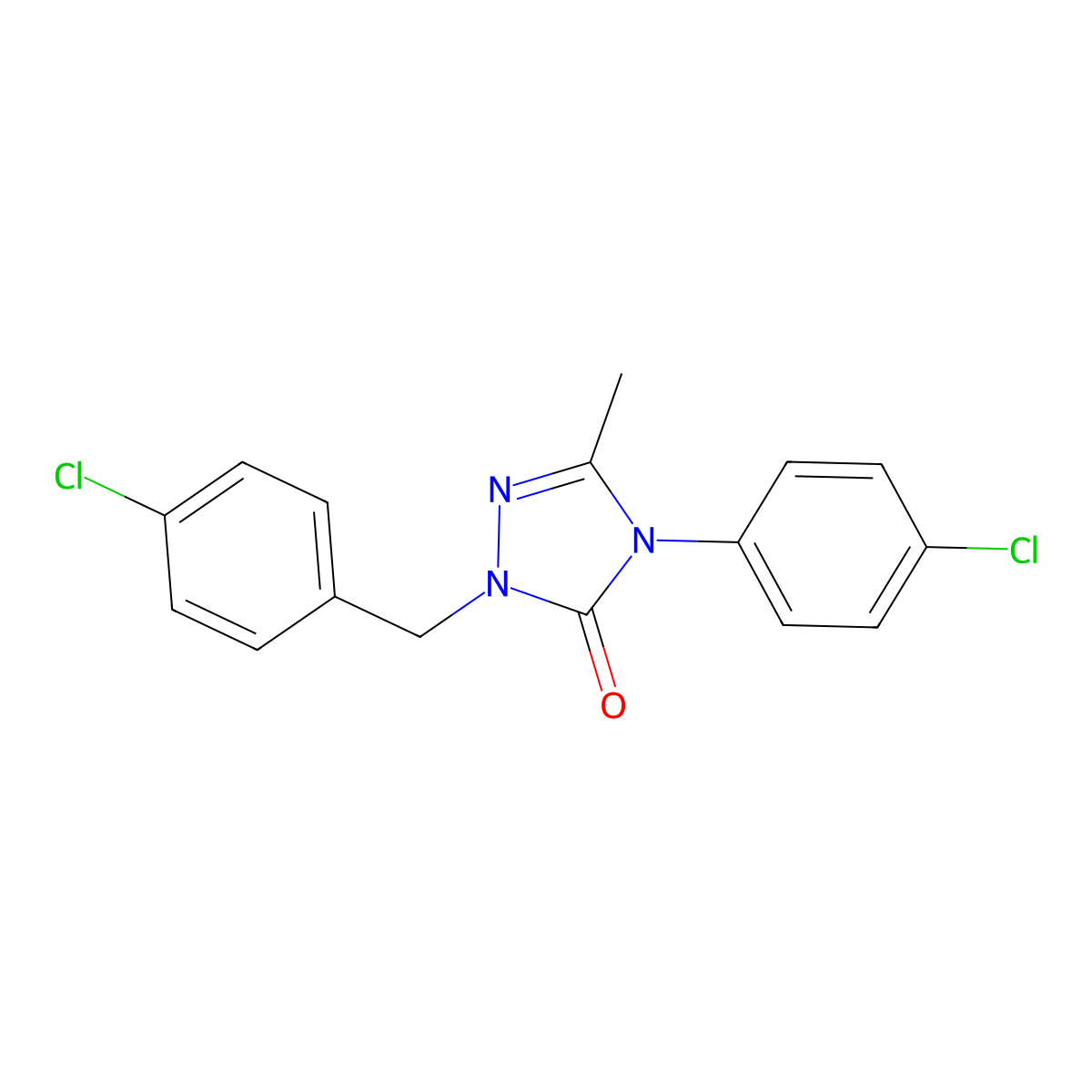 2-(4-chlorobenzyl)-4-(4-chlorophenyl)-5-methyl-2,4-dihydro-3H-1,2,4-triazol-3-one molecular structure, CAS 860786-61-4
