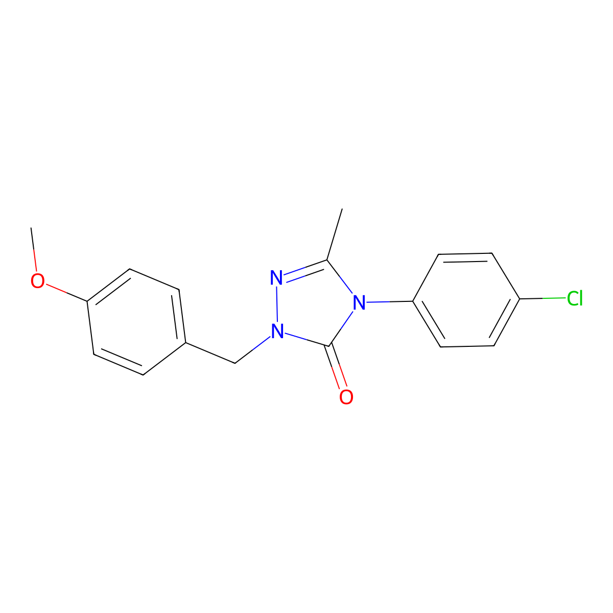 4-(4-chlorophenyl)-2-(4-methoxybenzyl)-5-methyl-2,4-dihydro-3H-1,2,4-triazol-3-one molecular structure, CAS 860786-65-8