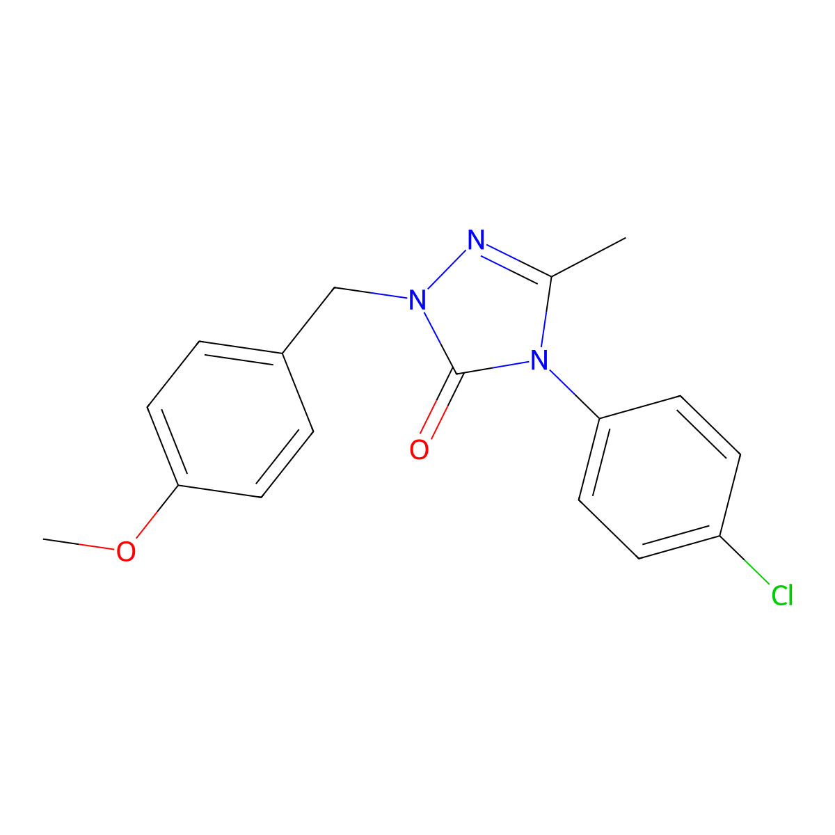 4-(4-chlorophenyl)-2-(4-methoxybenzyl)-5-methyl-2,4-dihydro-3H-1,2,4-triazol-3-one molecular structure, CAS 860786-65-8