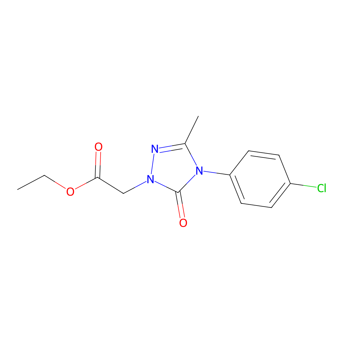 ethyl 2-[4-(4-chlorophenyl)-3-methyl-5-oxo-4,5-dihydro-1H-1,2,4-triazol-1-yl]acetate molecular structure, CAS 860786-66-9