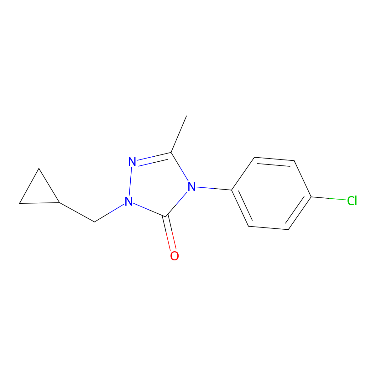 4-(4-Chlorophenyl)-1-(cyclopropylmethyl)-3-methyl-1H-1,2,4-triazol-5(4H)-one molecular structure, CAS 860786-67-0