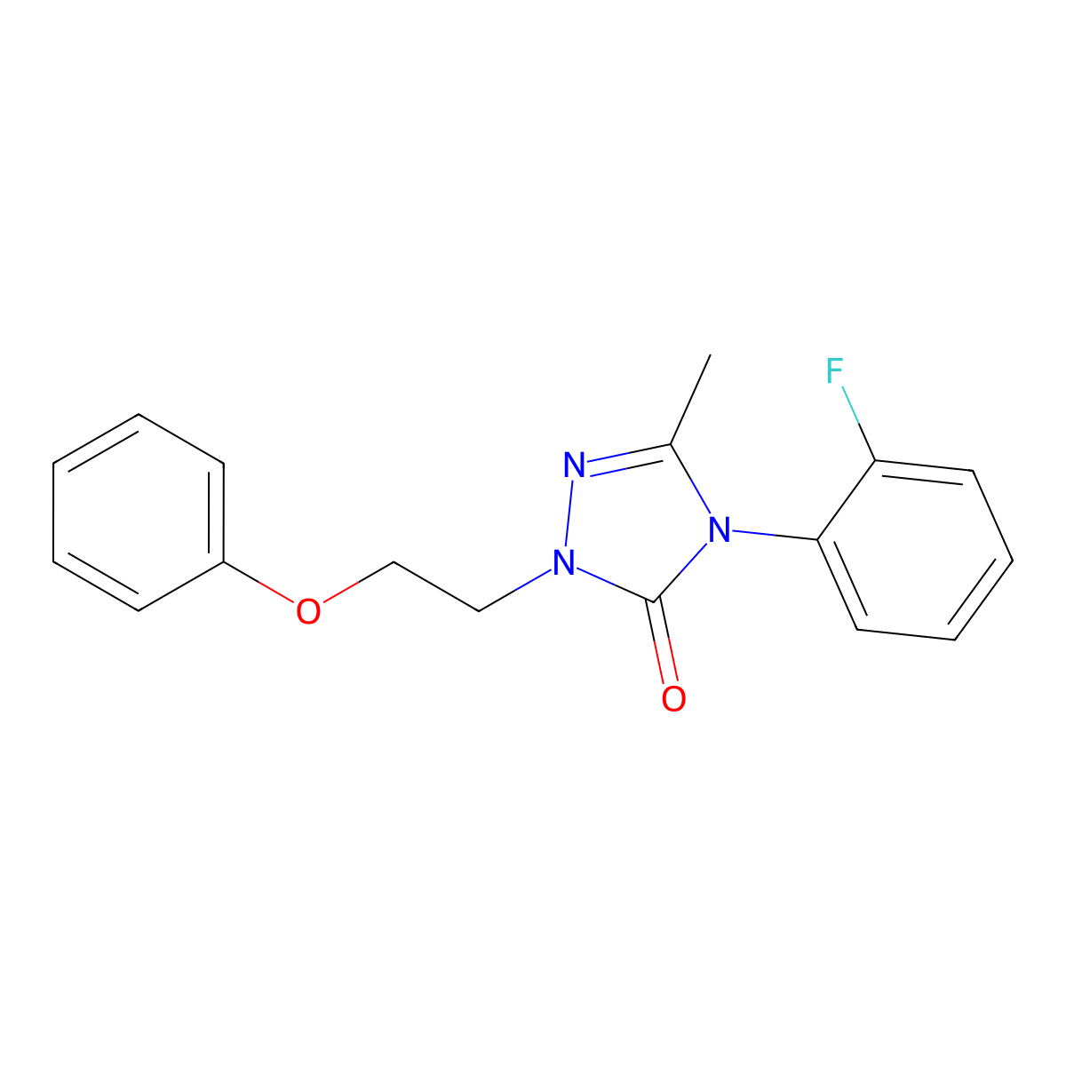 4-(2-Fluorophenyl)-5-methyl-2-(2-phenoxyethyl)-1,2,4-triazol-3-one molecular structure, CAS 860786-75-0