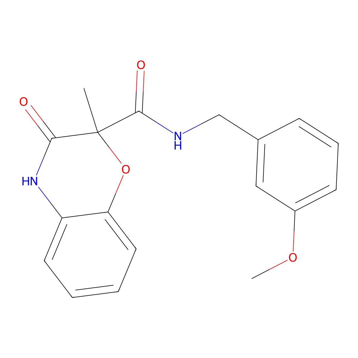 N-(3-methoxybenzyl)-2-methyl-3-oxo-3,4-dihydro-2H-1,4-benzoxazine-2-carboxamide molecular structure, CAS 860786-79-4
