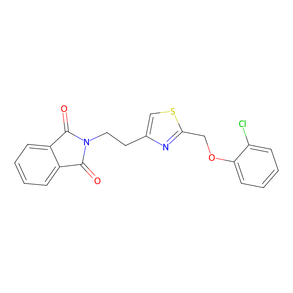 2-(2-{2-[(2-chlorophenoxy)methyl]-1,3-thiazol-4-yl}ethyl)-1H-isoindole-1,3(2H)-dione molecular structure, CAS 860786-81-8