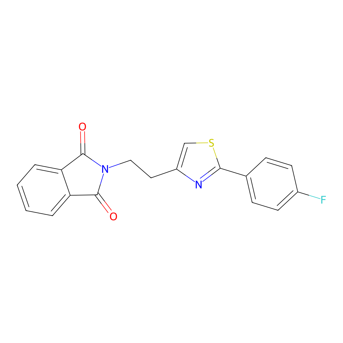 2-{2-[2-(4-fluorophenyl)-1,3-thiazol-4-yl]ethyl}-1H-isoindole-1,3(2H)-dione molecular structure, CAS 860786-86-3