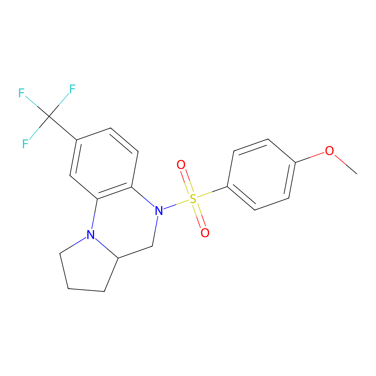 methyl 4-{[8-(trifluoromethyl)-2,3,3a,4-tetrahydropyrrolo[1,2-a]quinoxalin-5(1H)-yl]sulfonyl}phenyl ether molecular structure, CAS 860786-88-5