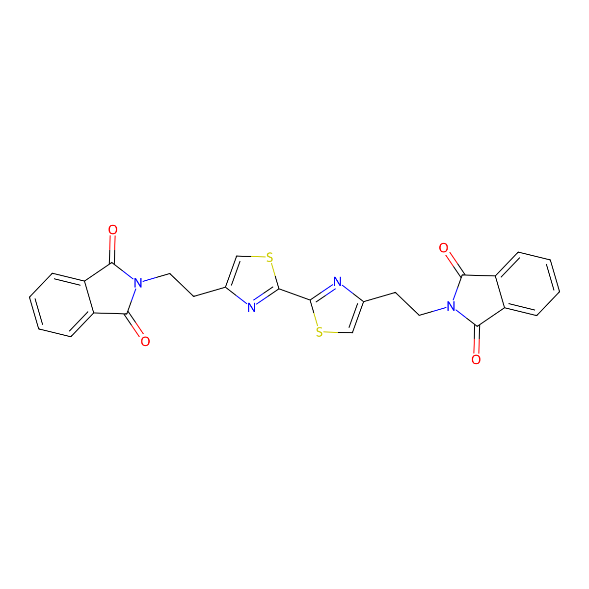 2-[2-[2-[4-[2-(1,3-Dioxoisoindol-2-yl)ethyl]-1,3-thiazol-2-yl]-1,3-thiazol-4-yl]ethyl]isoindole-1,3-dione molecular structure, CAS 860786-89-6