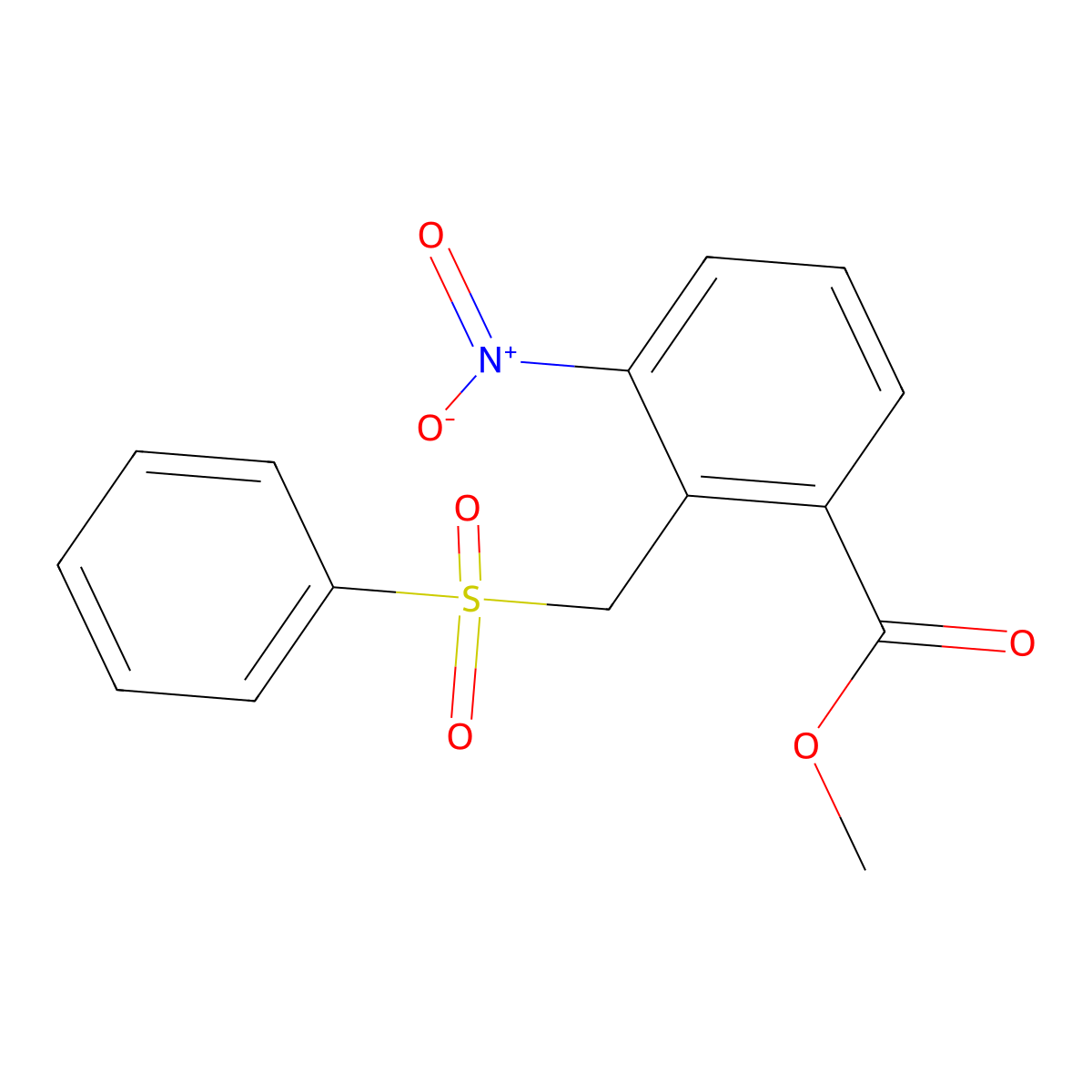 Methyl 3-nitro-2-[(phenylsulfonyl)methyl]benzenecarboxylate molecular structure, CAS 860786-93-2